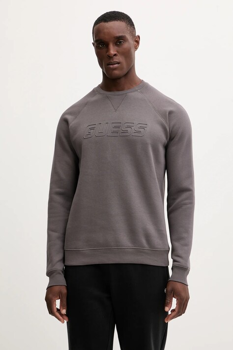 Guess bluza męska kolor szary z aplikacją Z4YQ16 K9V31