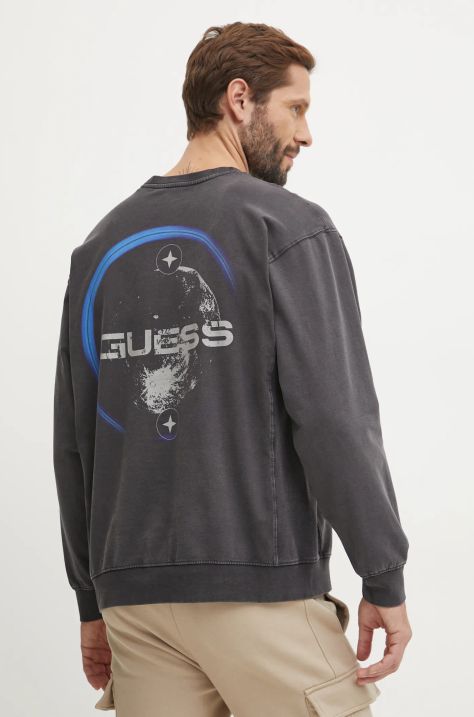 Guess bluza SYRMA męska kolor szary z nadrukiem Z4BQ16 K6ZS1