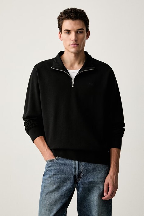 Levi's Μπλούζα ανδρική βαμβακερή ORIGINAL HM 1/4 ZIP μαύρη A8606