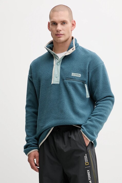 Columbia bluza sportowa Helvetia II kolor turkusowy gładka 2090891