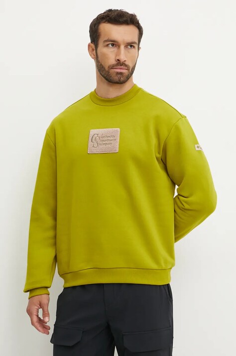 Columbia bluza Wallowa Fleece barbati, culoarea verde, cu imprimeu, 2090811