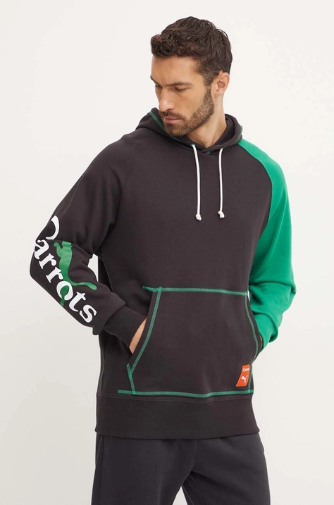 Pulover Puma PUMA X CARROTS Graphic Hoodie TR moški, črna barva, s kapuco, 627445