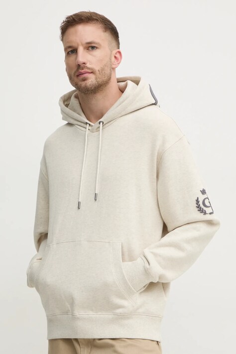 Mikina Guess pánská, béžová barva, s kapucí, s aplikací, M4BQ05.KBJ31