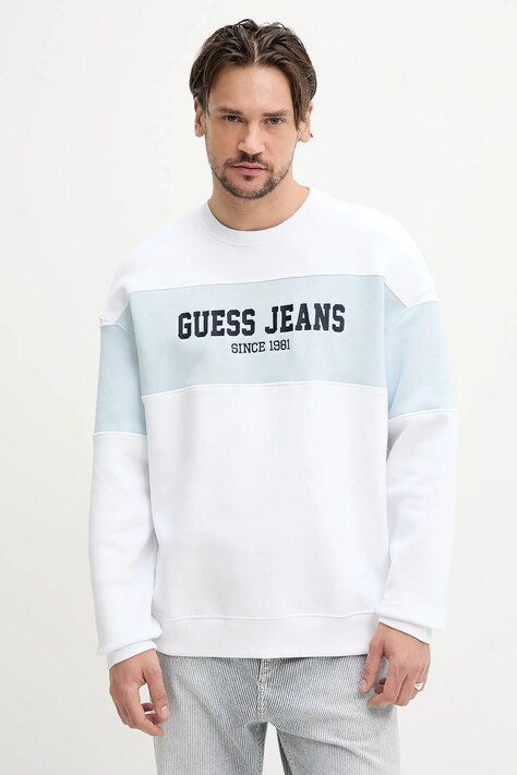 Кофта Guess Jeans мужская цвет белый узор M4BQ39 K9V31