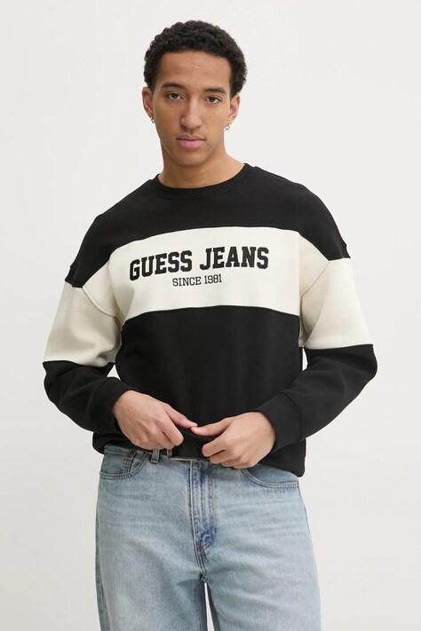Mikina Guess Jeans pánská, zelená barva, vzorovaná, M4BQ39 K9V31