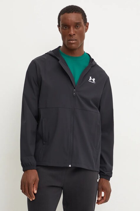 Under Armour windbreaker Vibe Woven Windbreaker culoarea negru, de tranzitie, 1386555