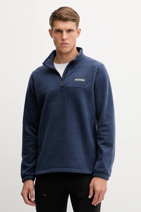 Columbia hanorac fleece Steens Mountain Half Zip culoarea maro, uni, 1620191