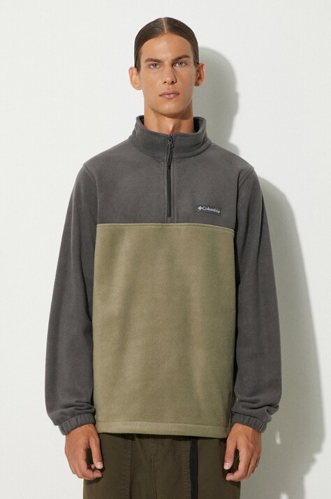 Columbia hanorac fleece Steens Mountain Half Zip culoarea gri, neted, 1620191