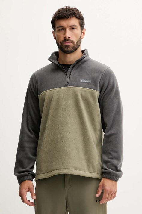 Columbia hanorac fleece Steens Mountain Half Zip culoarea gri, neted, 1620191