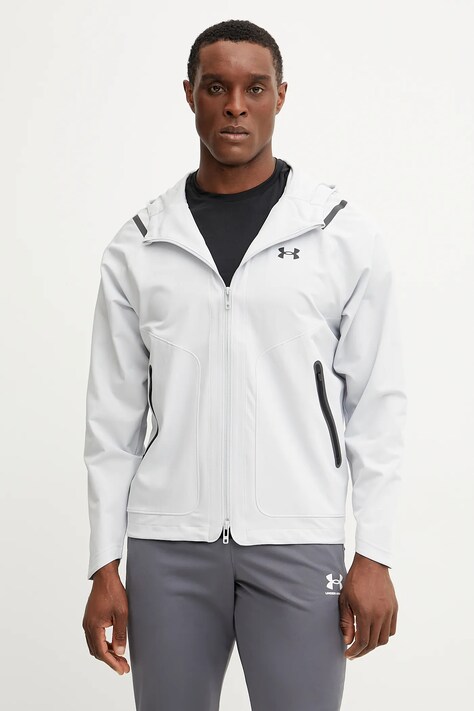 Under Armour jacheta de antrenament Unstoppable culoarea gri, de tranzitie, 1389354