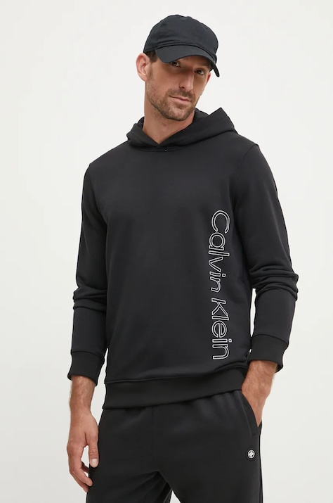 Кофта для тренинга Calvin Klein Performance цвет чёрный с капюшоном меланж 00GMF4W340