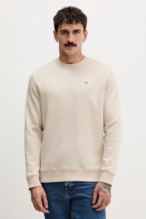 Μπλούζα Tommy Jeans χρώμα: μπεζ, DM0DM20741