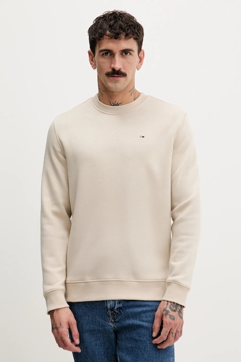 Μπλούζα Tommy Jeans χρώμα: μπεζ, DM0DM20741