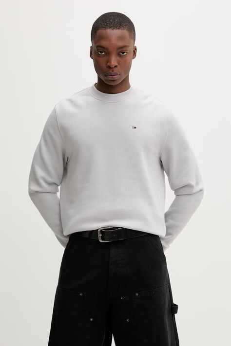 Tommy Jeans mikina pánska s bavlnou sivá DM0DM20741