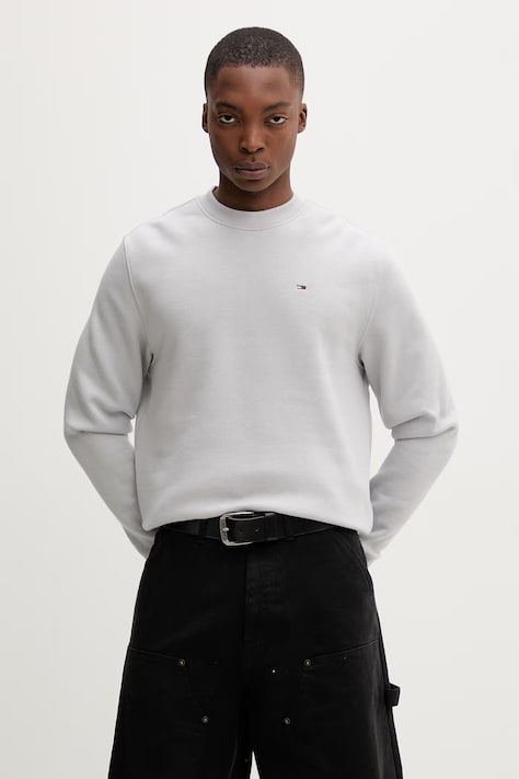 Tommy Jeans mikina pánska s bavlnou sivá DM0DM20741