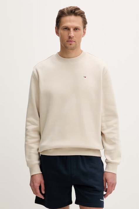 Tommy Jeans pulover moški z bombažem bež DM0DM20741