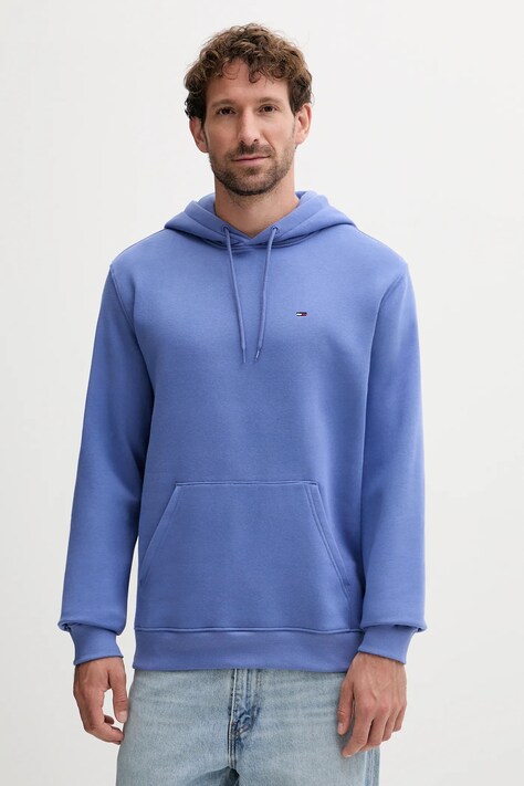 Tommy Jeans felső bézs, sima, kapucnis, DM0DM20742