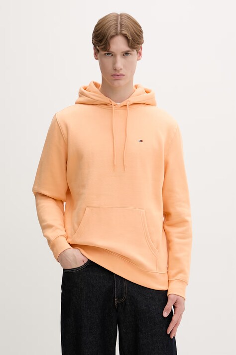 Tommy Jeans bluza z kapturem dziecięca pomarańczowa DM0DM20742