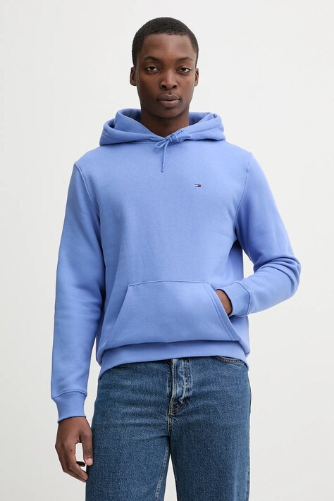 Tommy Jeans bluza męska kolor beżowy z kapturem gładka DM0DM20742