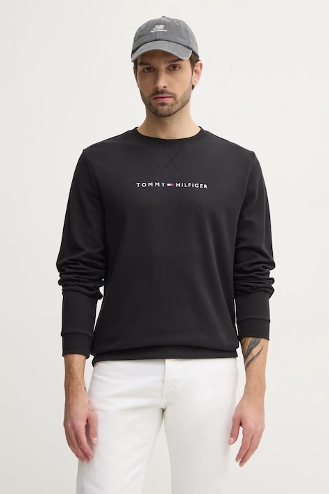 Суичър Tommy Hilfiger в черно с принт UM0UM03346