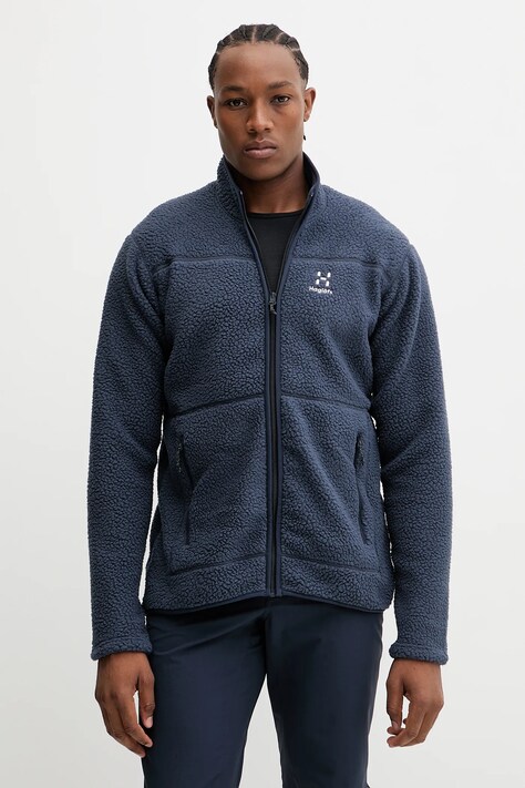 Haglöfs bluza sportowa Mossa Pile kolor granatowy gładka 606539