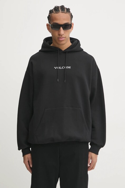 Кофта Volcom мужская цвет чёрный с капюшоном с аппликацией A4132419