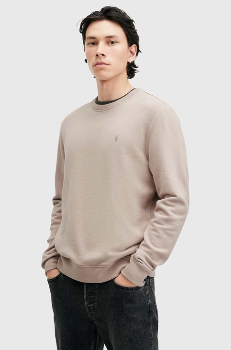 AllSaints felpa in cotone RAVEN CREW uomo colore beige  M037NB