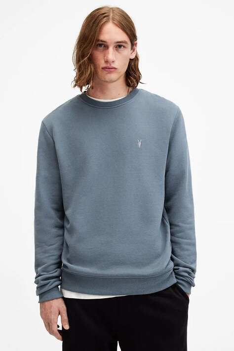 AllSaints felpa in cotone RAVEN CREW uomo colore blu  M037NB