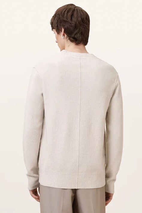AllSaints sweter męski z dodatkiem wełny beżowy M039KA