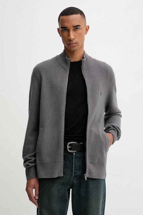 Кофта с шерстью AllSaints STATTEN цвет серый однотонная M073KB