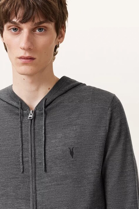 AllSaints кофта на застібці з капюшоном чоловіча вовняна — фото 4