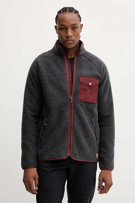Fjallraven hanorac fleece Vardag Pile Fleece M culoarea gri, neted, F84158.030.352