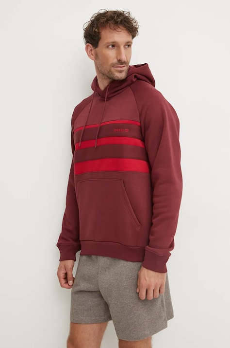Mikina adidas Originals pánská, vínová barva, s kapucí, vzorovaná, IX9605