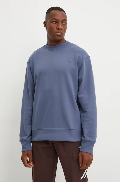 adidas Originals felpa in cotone uomo colore blu  IX9813