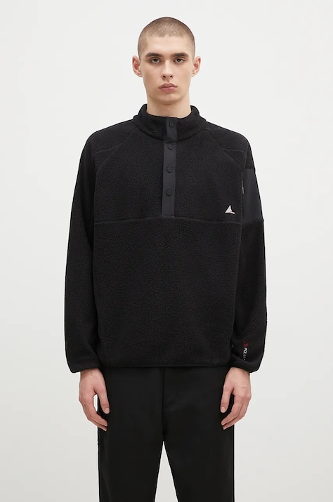 Φλις μπουφάν ROA Polartec Fleece Button Up χρώμα: μαύρο, RBMW0245FA191