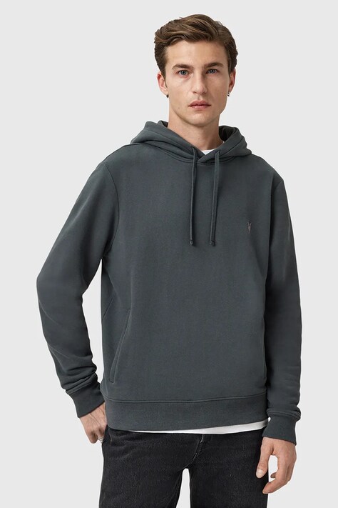 Βαμβακερή μπλούζα AllSaints RAVEN OTH HOODY χρώμα: μπλε, με κουκούλα, M003NZ