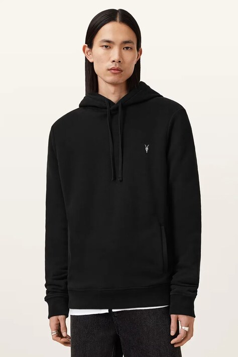 AllSaints hanorac de bumbac RAVEN OTH HOODY cu glugă, uni, M003NZ