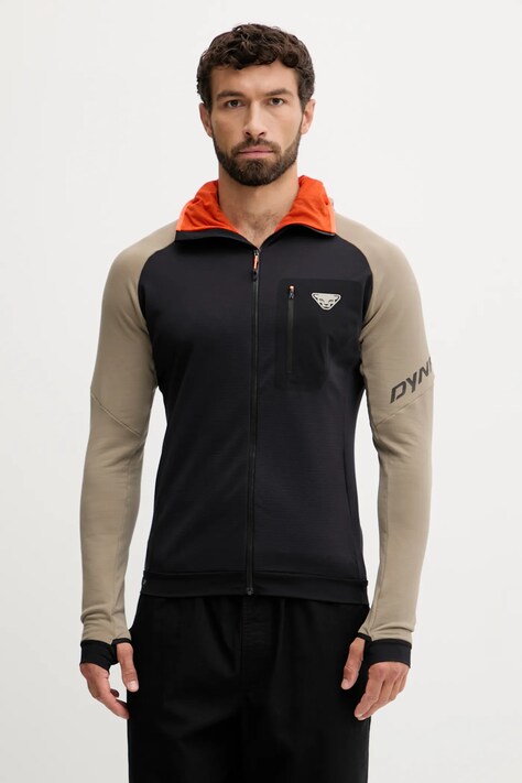 Dynafit bluza sportowa Radical Polartec kolor czarny z kapturem wzorzysta 08.0000071122