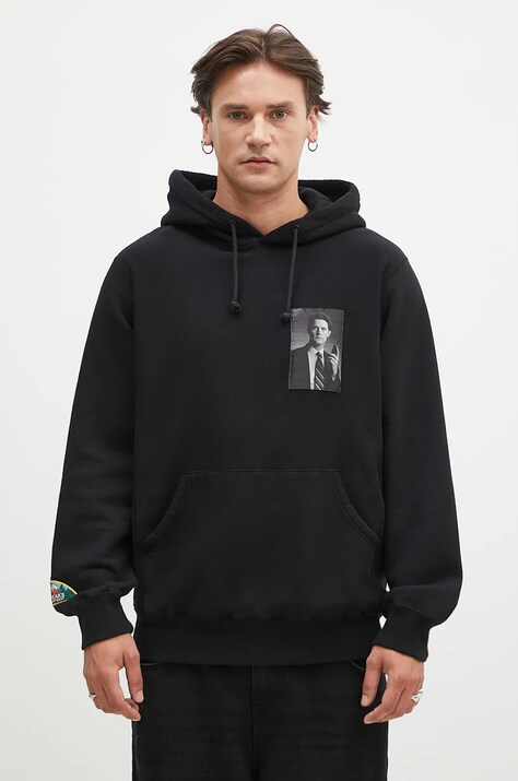 Undercover hanorac de bumbac C/S barbati, culoarea negru, cu glugă, cu imprimeu, UC2D4801.3