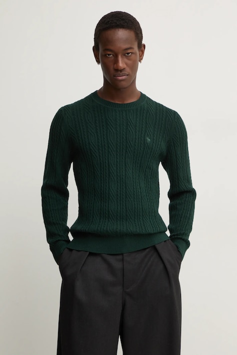 Abercrombie & Fitch sweter z domieszką wełny męski kolor zielony  KI120-4197