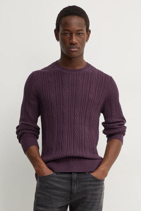 Abercrombie & Fitch pulover din amestec de lana barbati, culoarea violet, light, KI120-4197