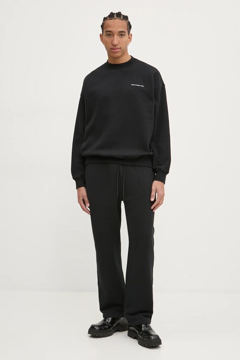 Mikina Abercrombie & Fitch pánská, černá barva, s potiskem, KI122-4364