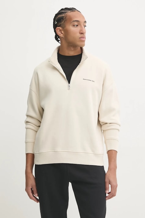 Μπλούζα Abercrombie & Fitch χρώμα: μπεζ, KI122-4365