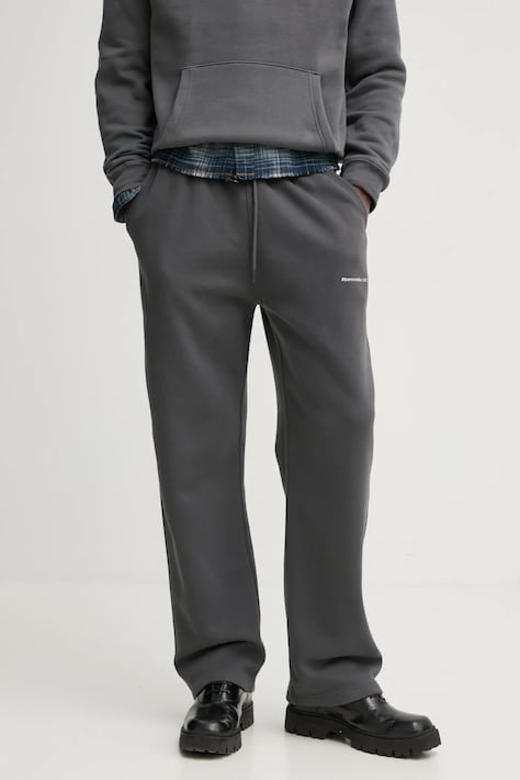 Abercrombie & Fitch spodnie dresowe kolor szary gładkie KI134-4112