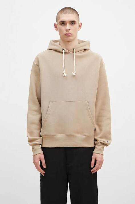 Кофта Champion Hooded Sweatshirt чоловіча колір бежевий з капюшоном однотонна 220705