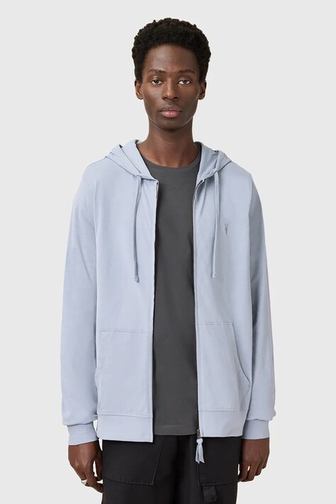 AllSaints felpa in cotone BRACE uomo colore grigio con cappuccio M032JB