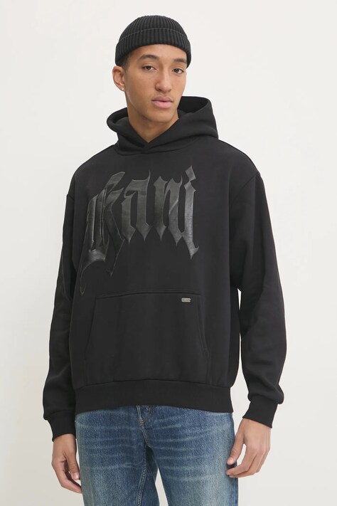 Dukserica Karl Kani za muškarce, boja: crna, s kapuljačom, s tiskom, 60210182