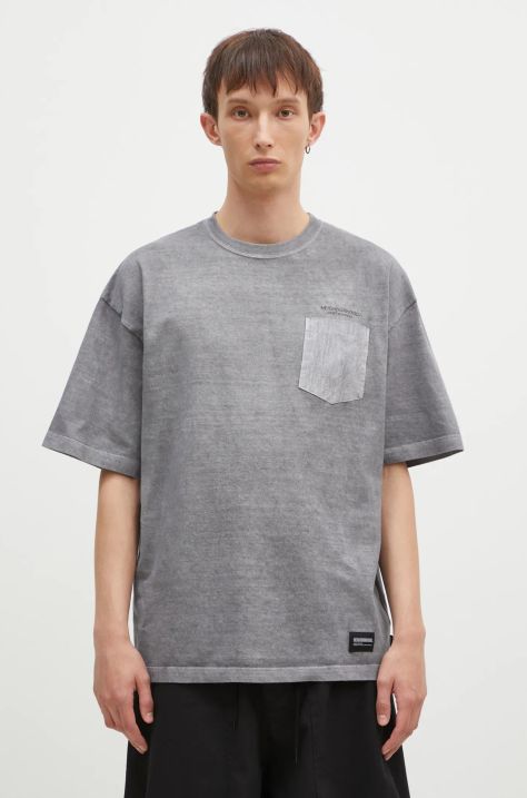 NEIGHBORHOOD t-shirt in cotone Pigment Dyed Crewneck SS uomo colore grigio 242UNNH.CSM04