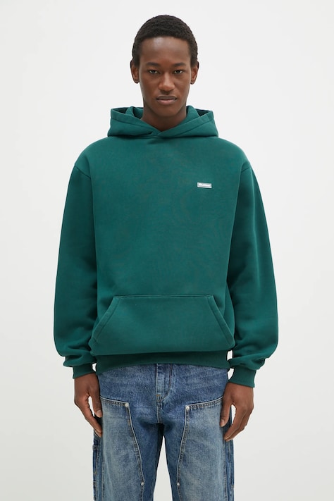 Mikina Butter Goods Basic Pullover Hood pánska, zelená farba, s kapucňou, jednofarebná, BG243203