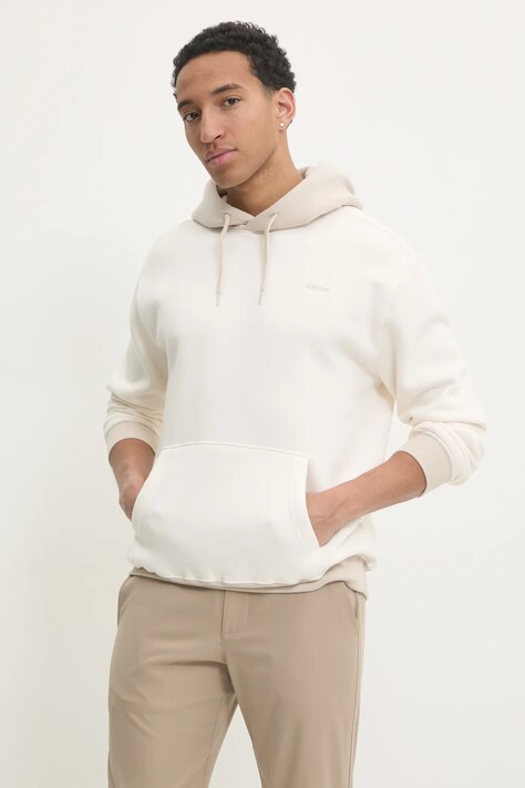 Μπλούζα Hollister Co. χρώμα: μπεζ, με κουκούλα, KI322-4224